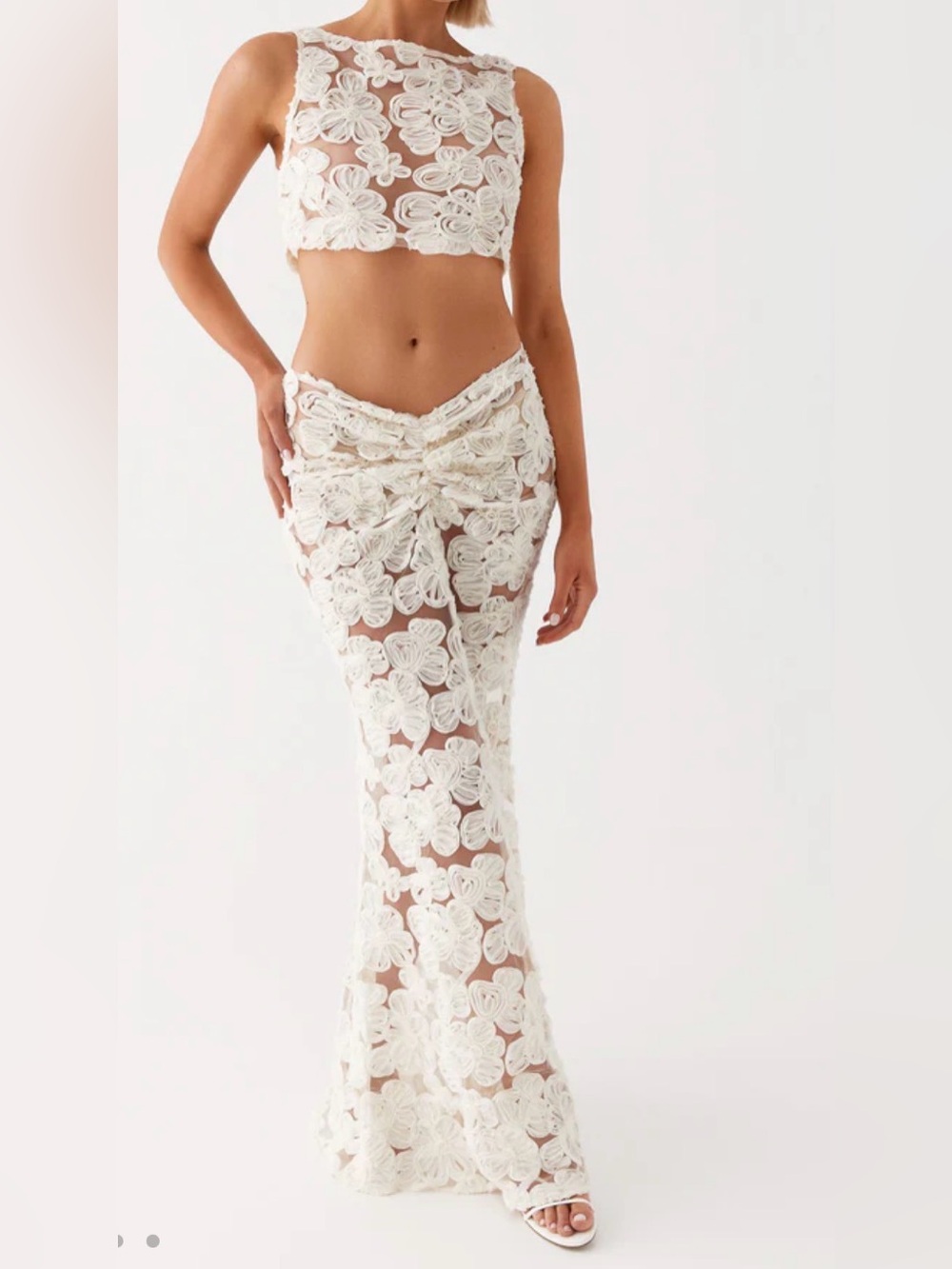 NWT Peppermayo Ivory Fiorella Floret Set (US 4) - Picture 2 of 10